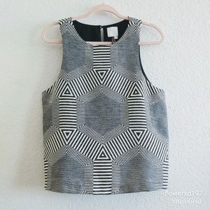 Anthropologie Black and White Geometric Tank Top
